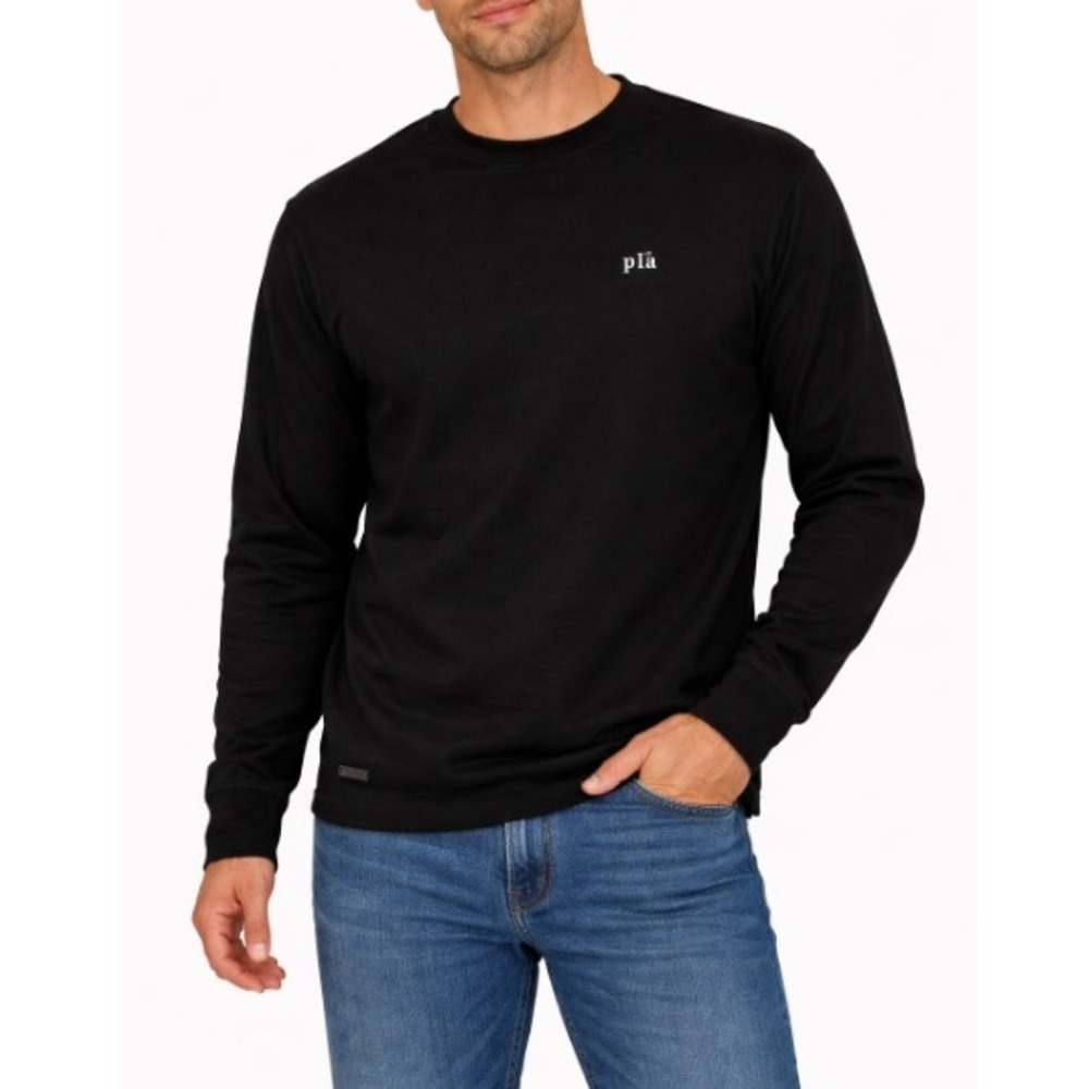 YoungLA Men's Black Embroidered YLA Long Sleeve T-Shirt Size M NWT